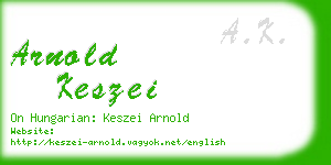 arnold keszei business card